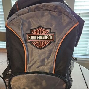 Harley Davidson Bar & Shield Logo Backpack w/ Padded Straps - Silver/Black - NWT